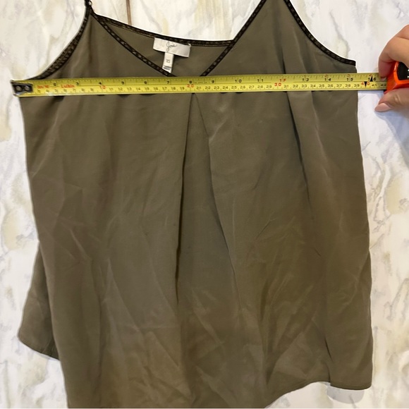 Joie x-small 100% silk tank top camisole olive green v-neck luxury fall neutral - Picture 5 of 7
